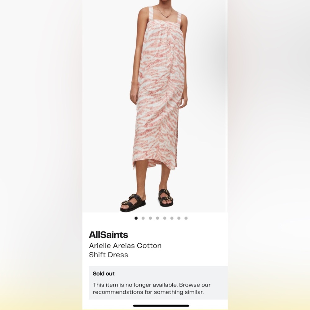 All Saints Women's Dress Arielle Areias Pink/Bleach Orange UK 10/ US 6